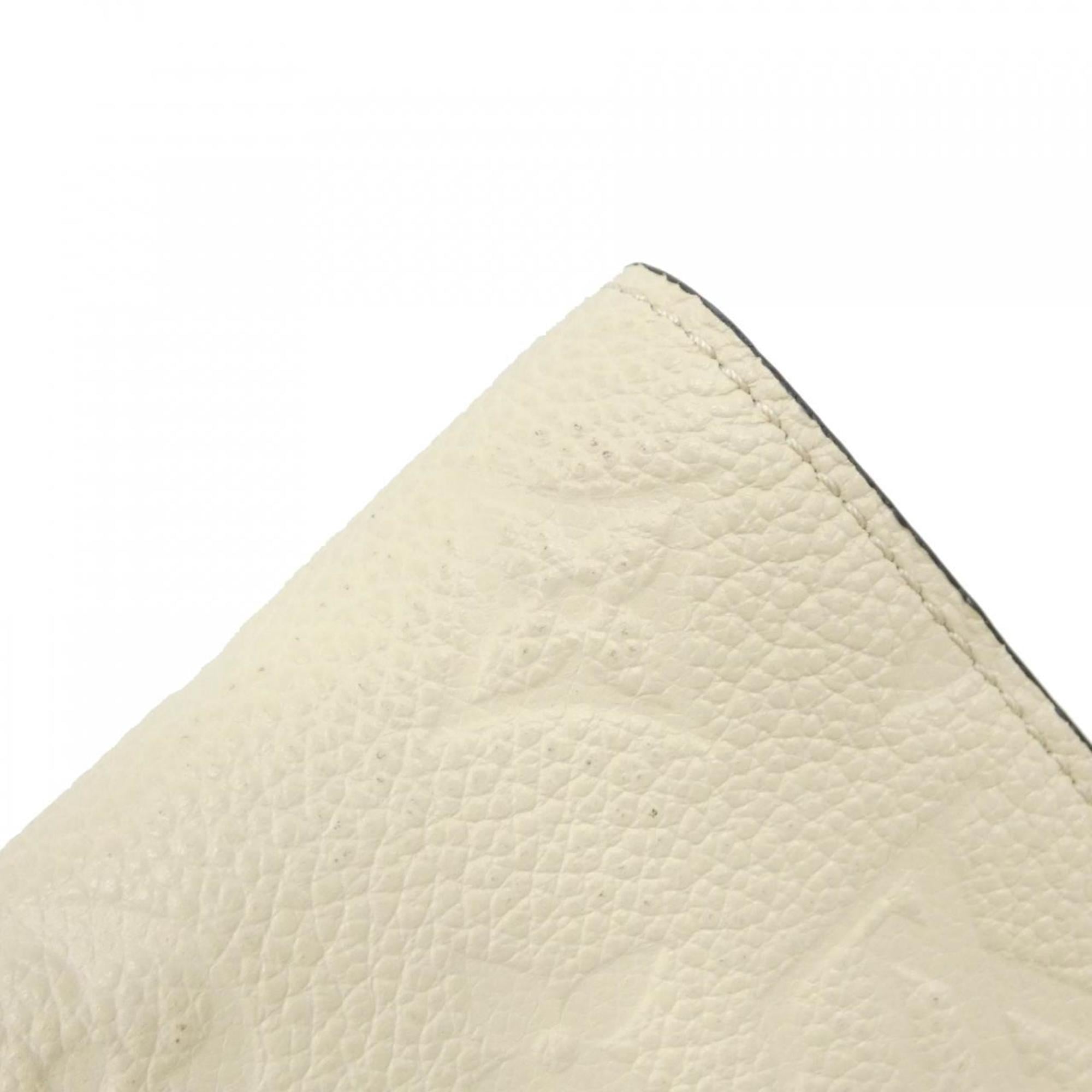 Louis Vuitton Cream Leather Wallet (Tri-Fold)