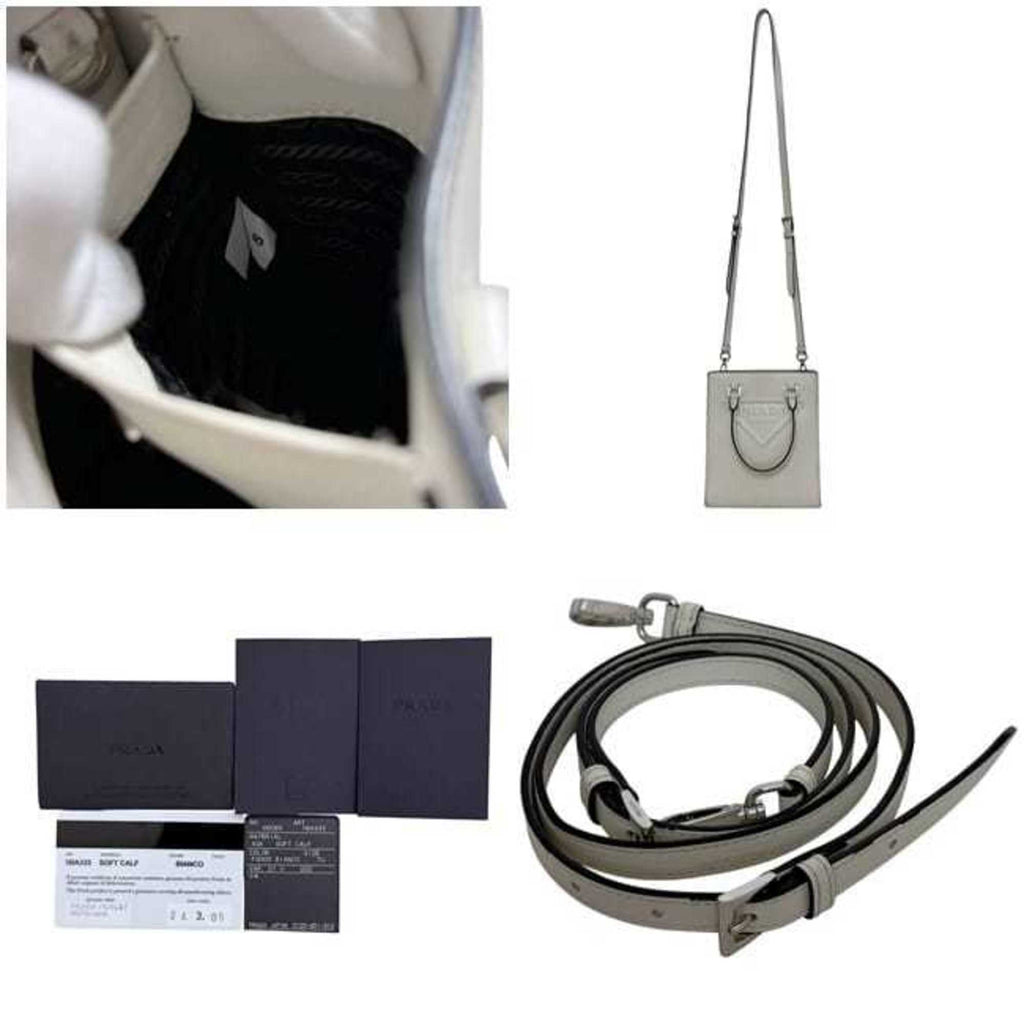 Prada Bianco White Leather Handbag