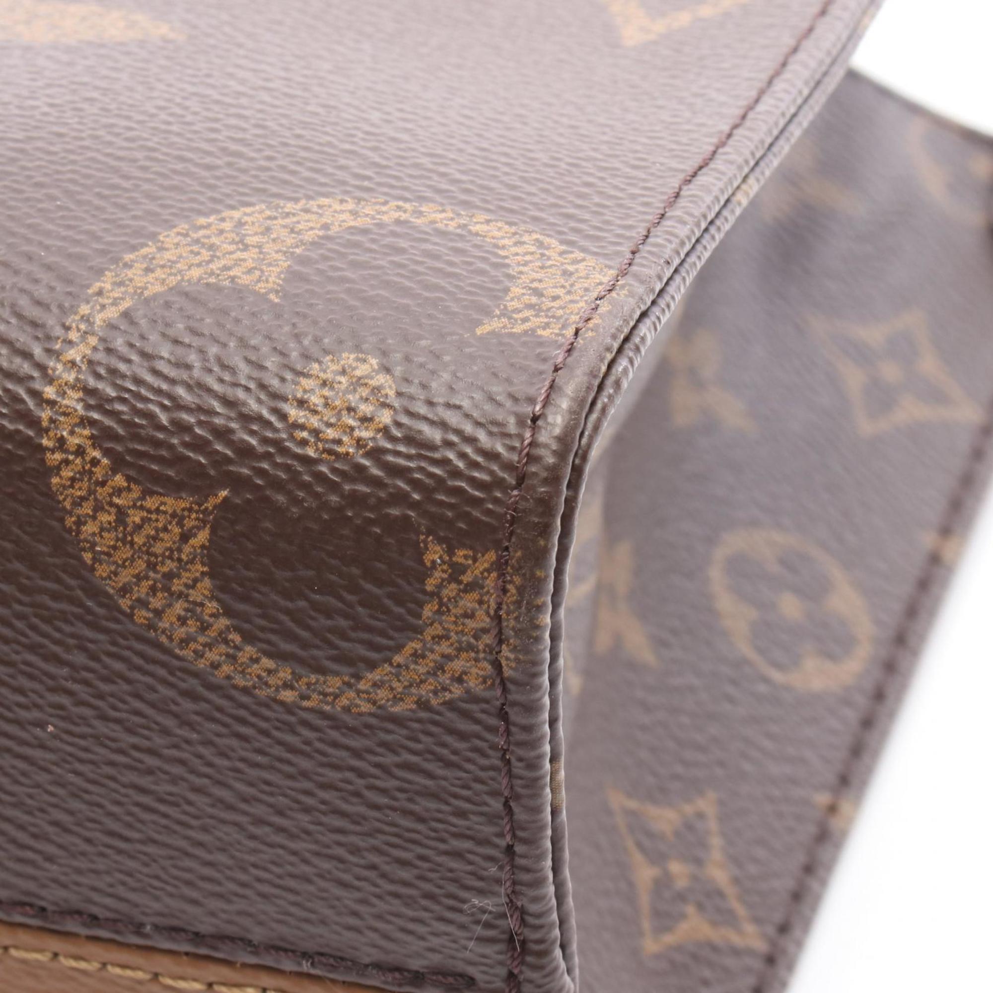 Louis Vuitton Beige Brown Monogram Reverse Coated Canvas Handbag Pouch