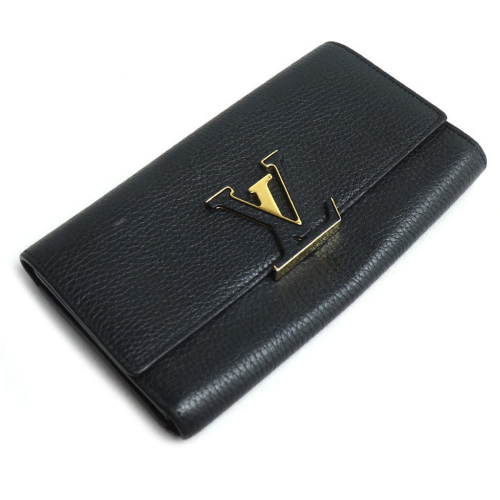 Louis Vuitton Black Leather Long Wallet