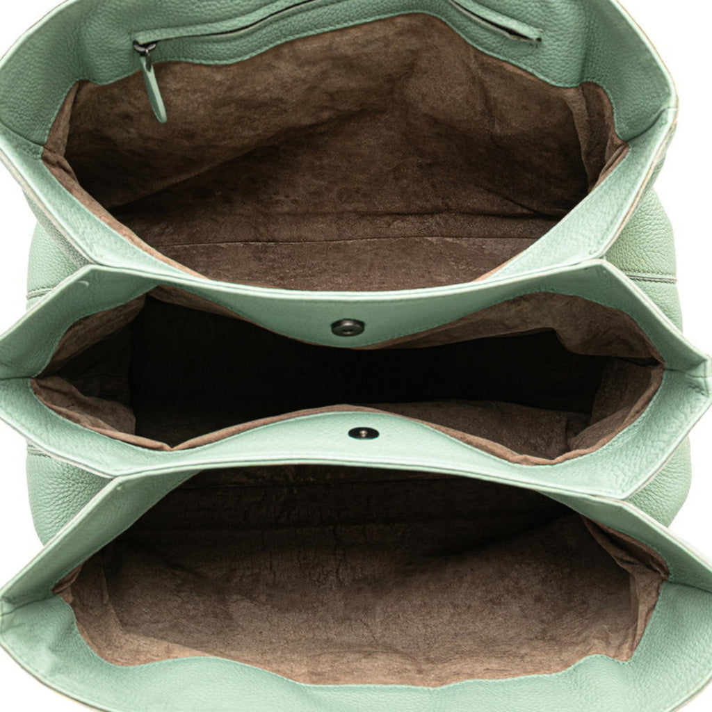 Bottega Veneta Intrecciato Green Leather Handbag