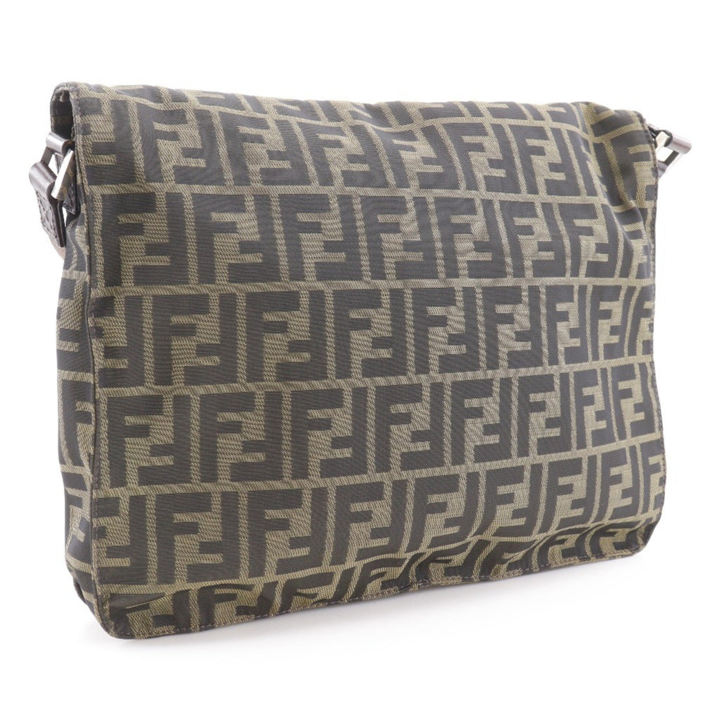 Fendi Brown Nylon Canvas Shoulder Bag