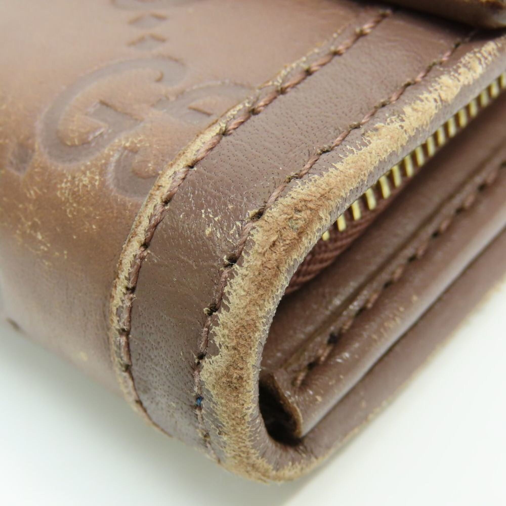 Gucci Brown Leather Long Wallet (Bi-Fold) (Pre-Owned)
