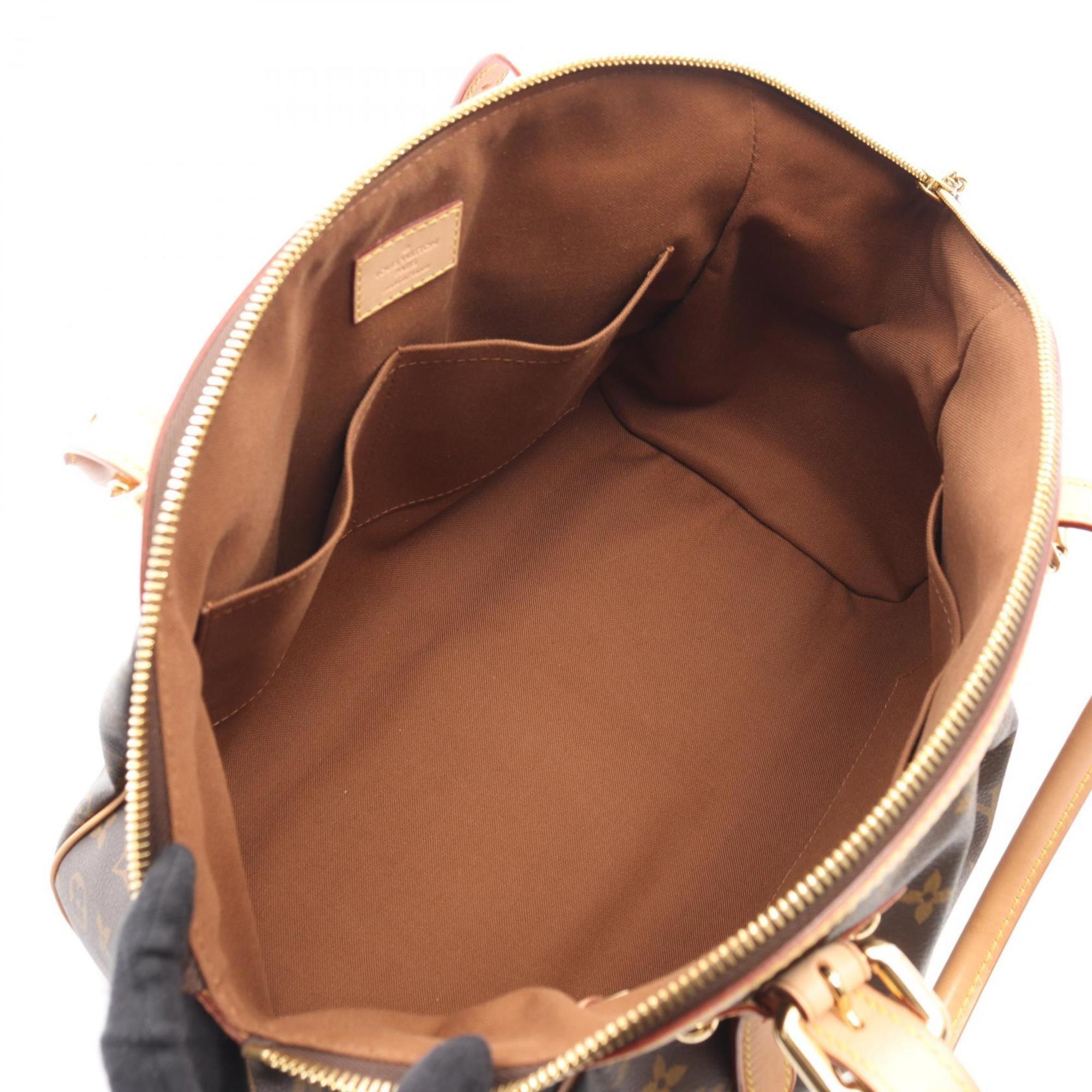 Louis Vuitton Monogram Brown Coated Canvas Leather Handbag