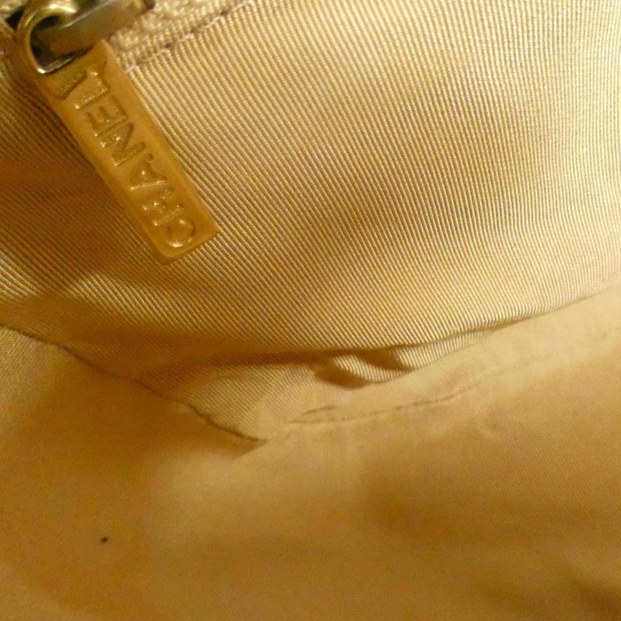Chanel Beige Grained Calfskin Shoulder Bag