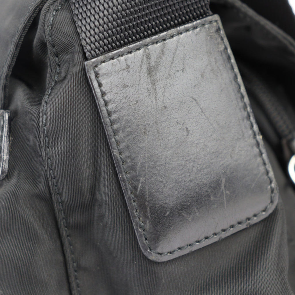 Prada Black Nylon Leather Messenger Bag Shoulder Bag