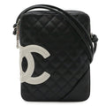 Chanel Black White Leather Shoulder Bag