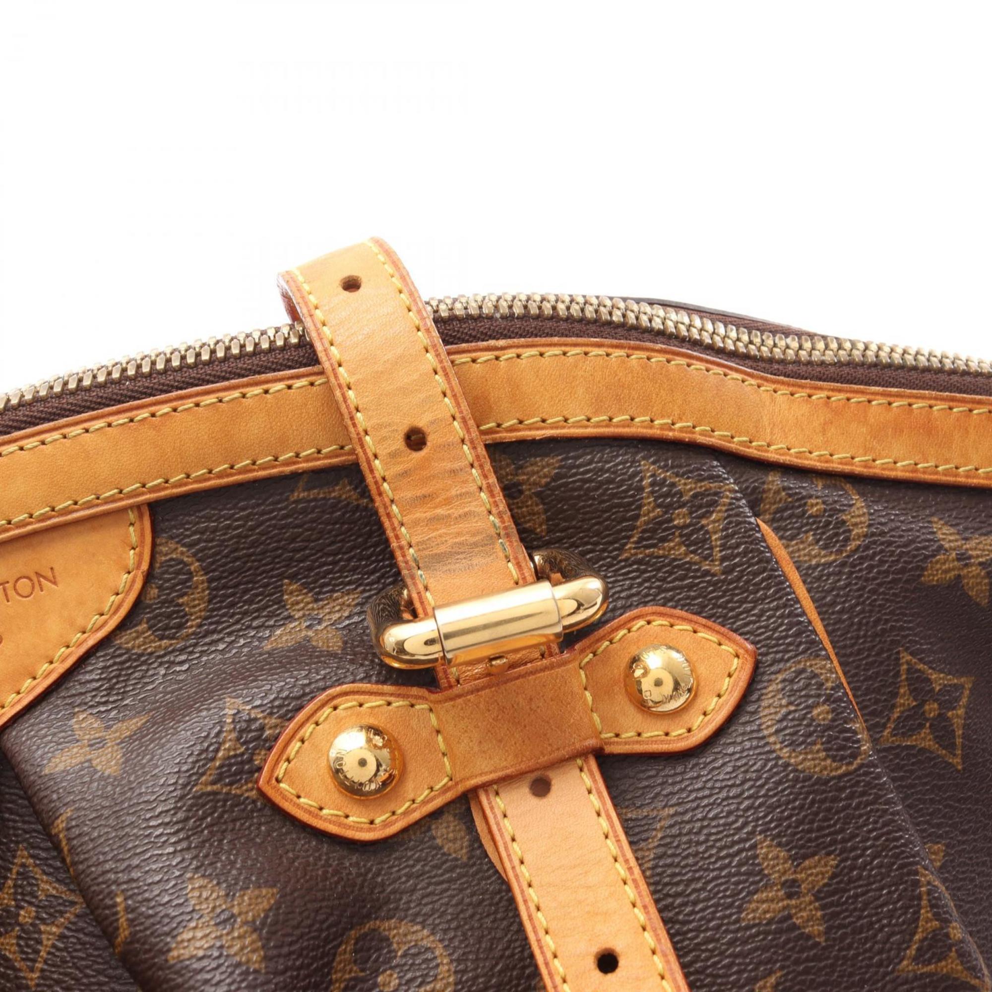 Louis Vuitton Brown Pvc Coated Canvas Leather Handbag