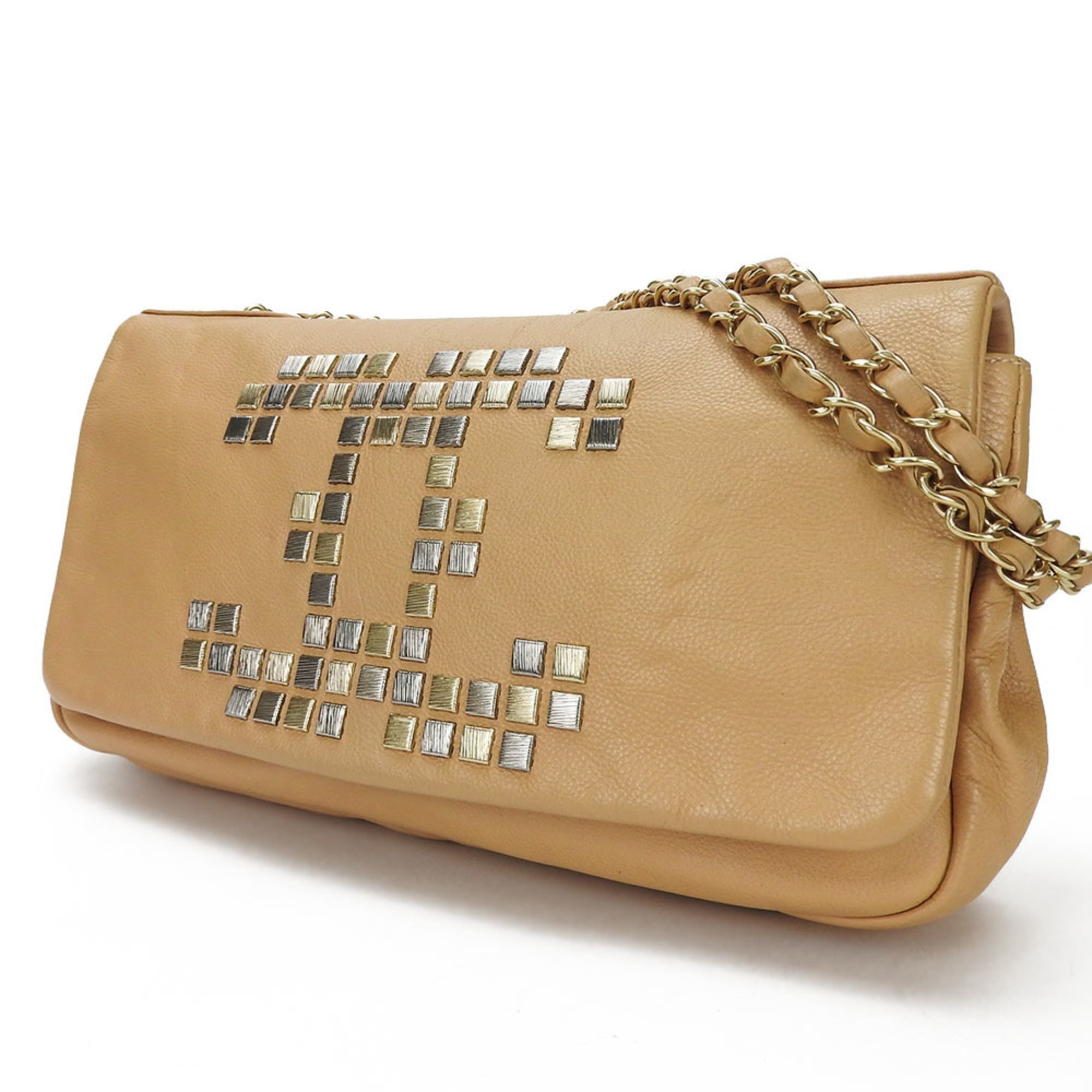 Chanel Beige Leather Shoulder Bag