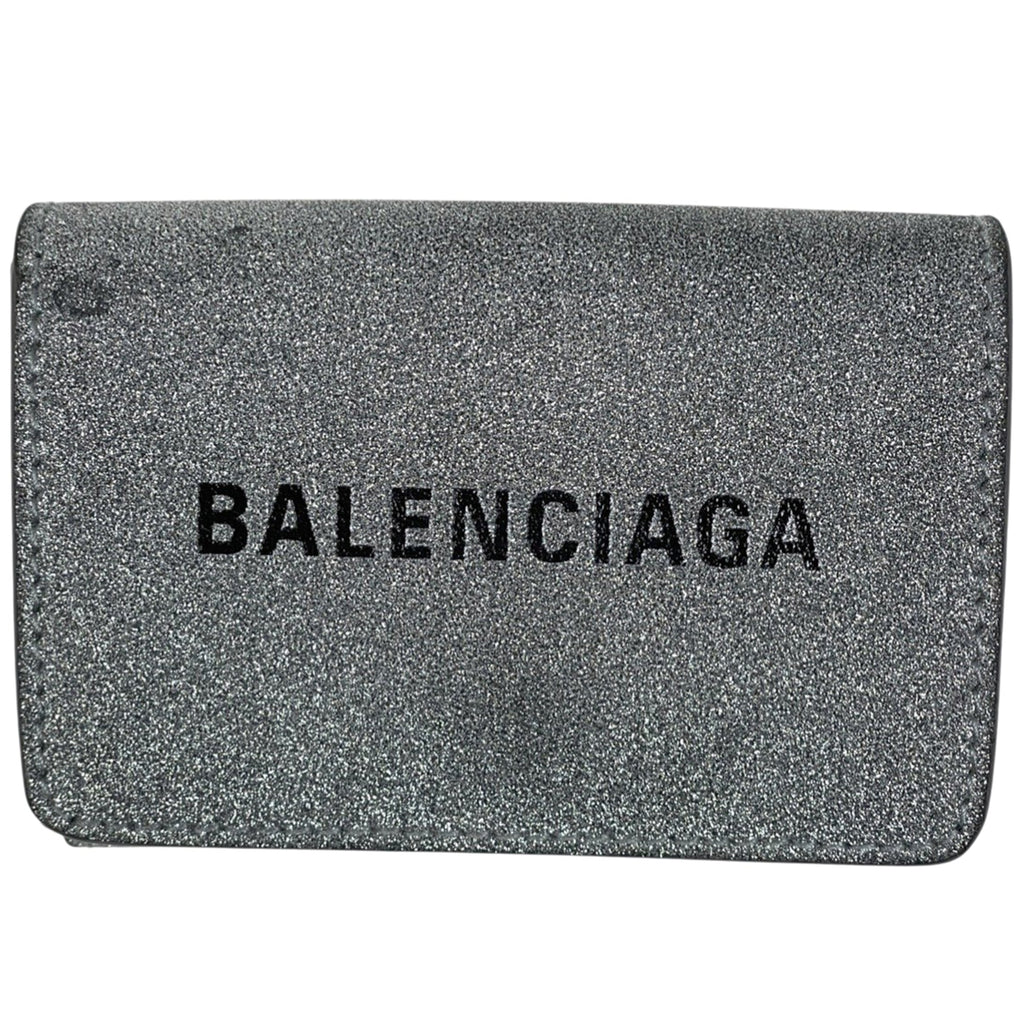 Balenciaga Silver Leather Wallet (Tri-Fold)