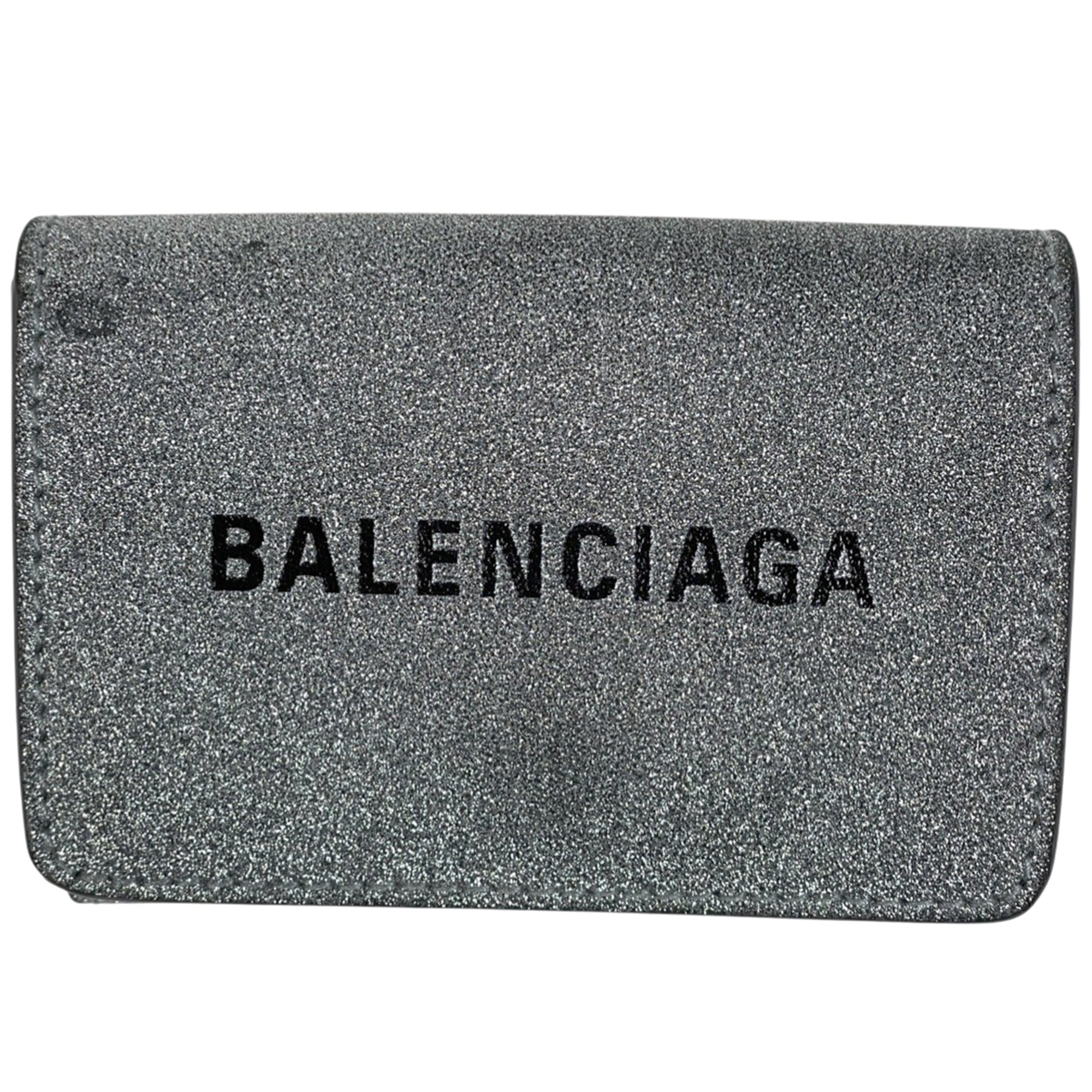 Balenciaga Silver Leather Wallet (Tri-Fold)