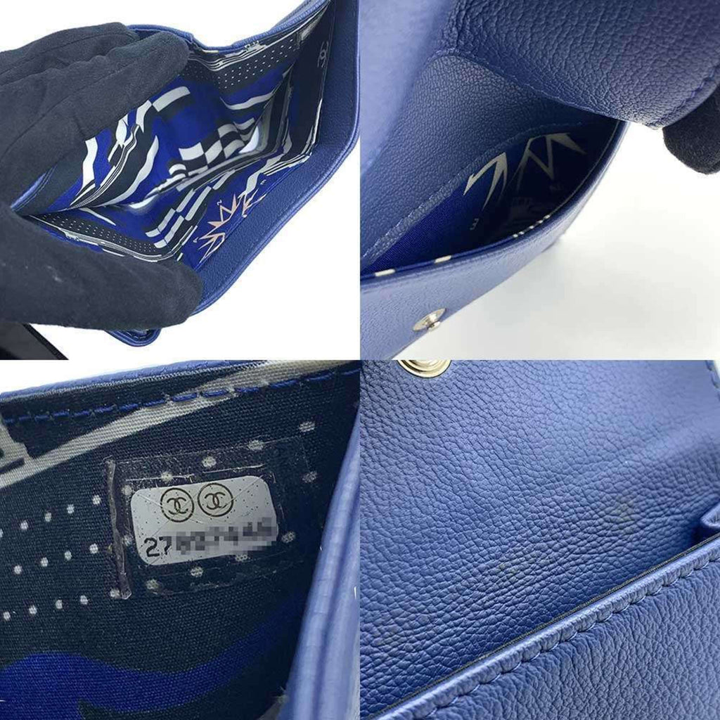Chanel Navy Leather Wallet (Tri-Fold)