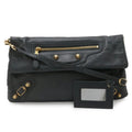 Balenciaga Giant Dark Gray Leather Clutch Bag Shoulder