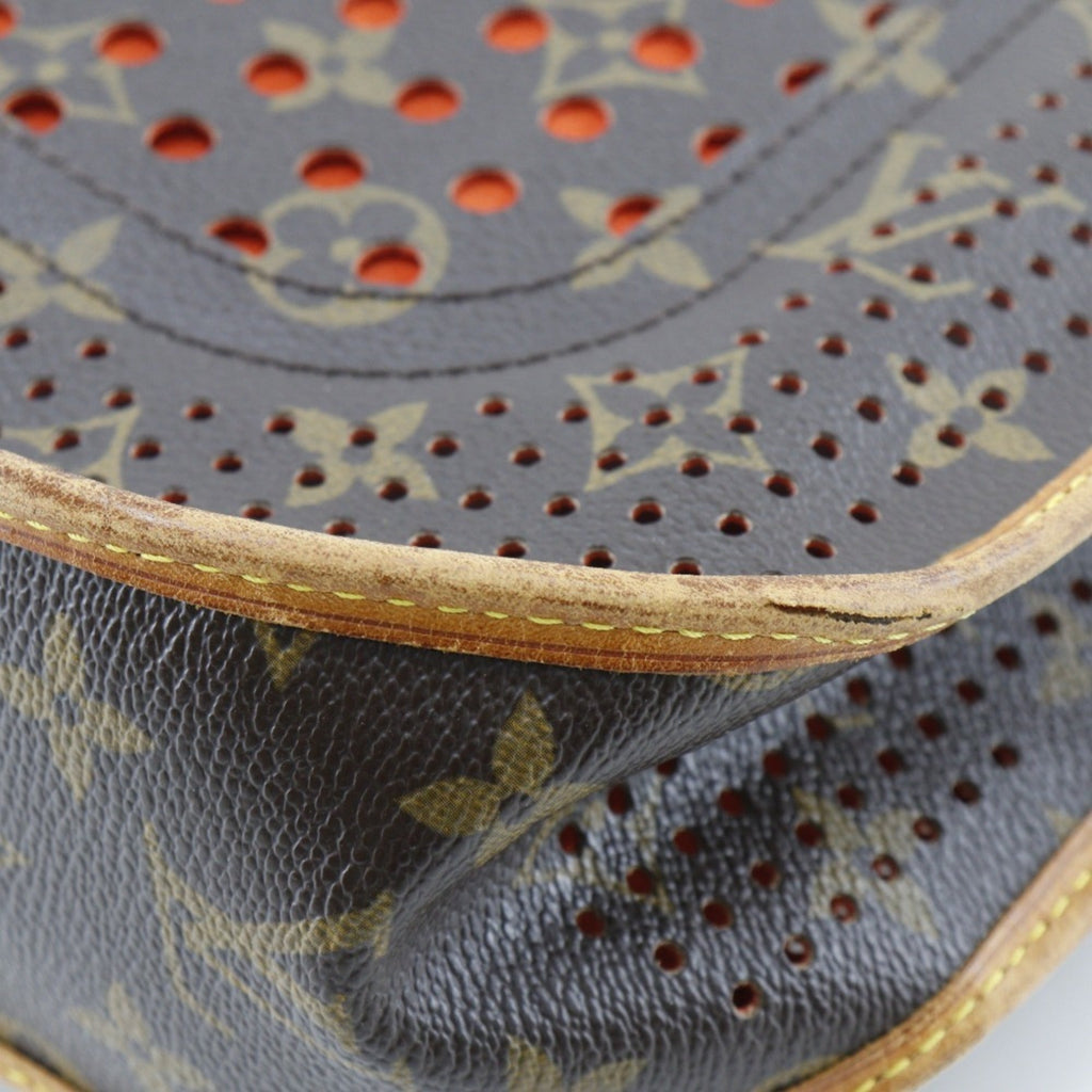 Louis Vuitton Brown Galle Orange Monogram Perforated Shoulder Bag