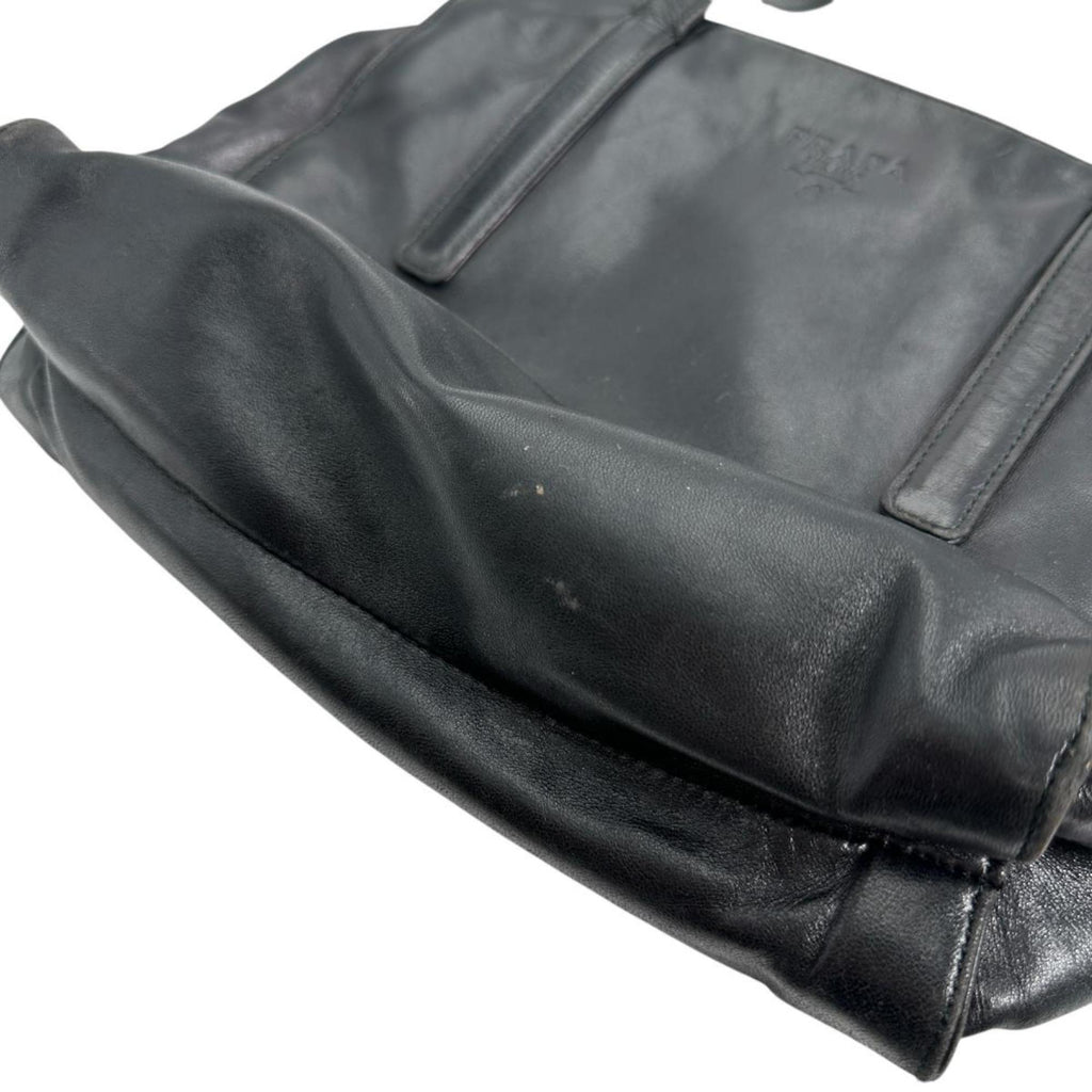 Prada Black Leather Tote Bag