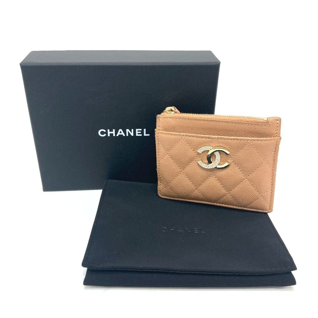 Chanel Beige Grained Calfskin Wallet (Bi-Fold)