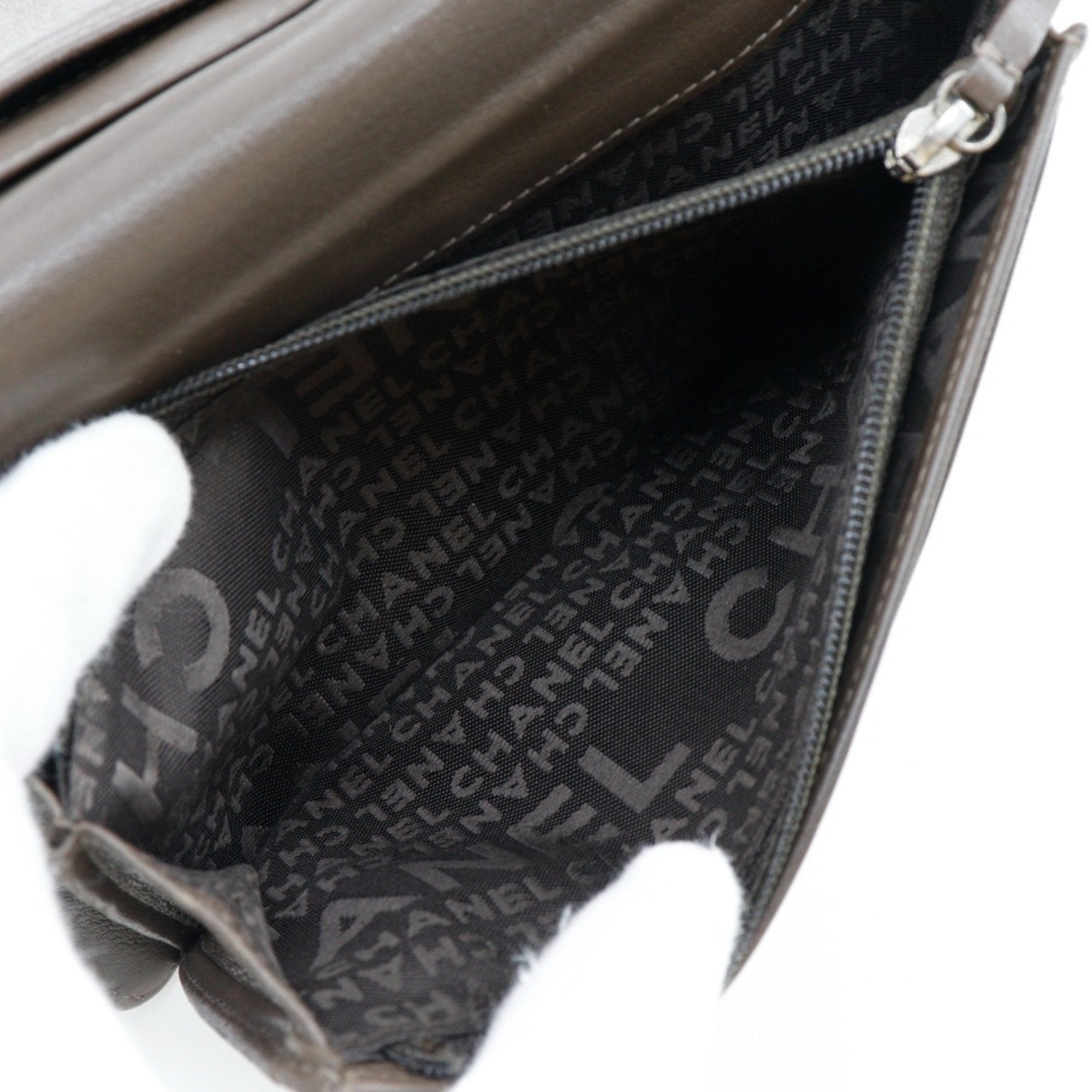 Chanel Bronze Leather Long Wallet (Bi-Fold)