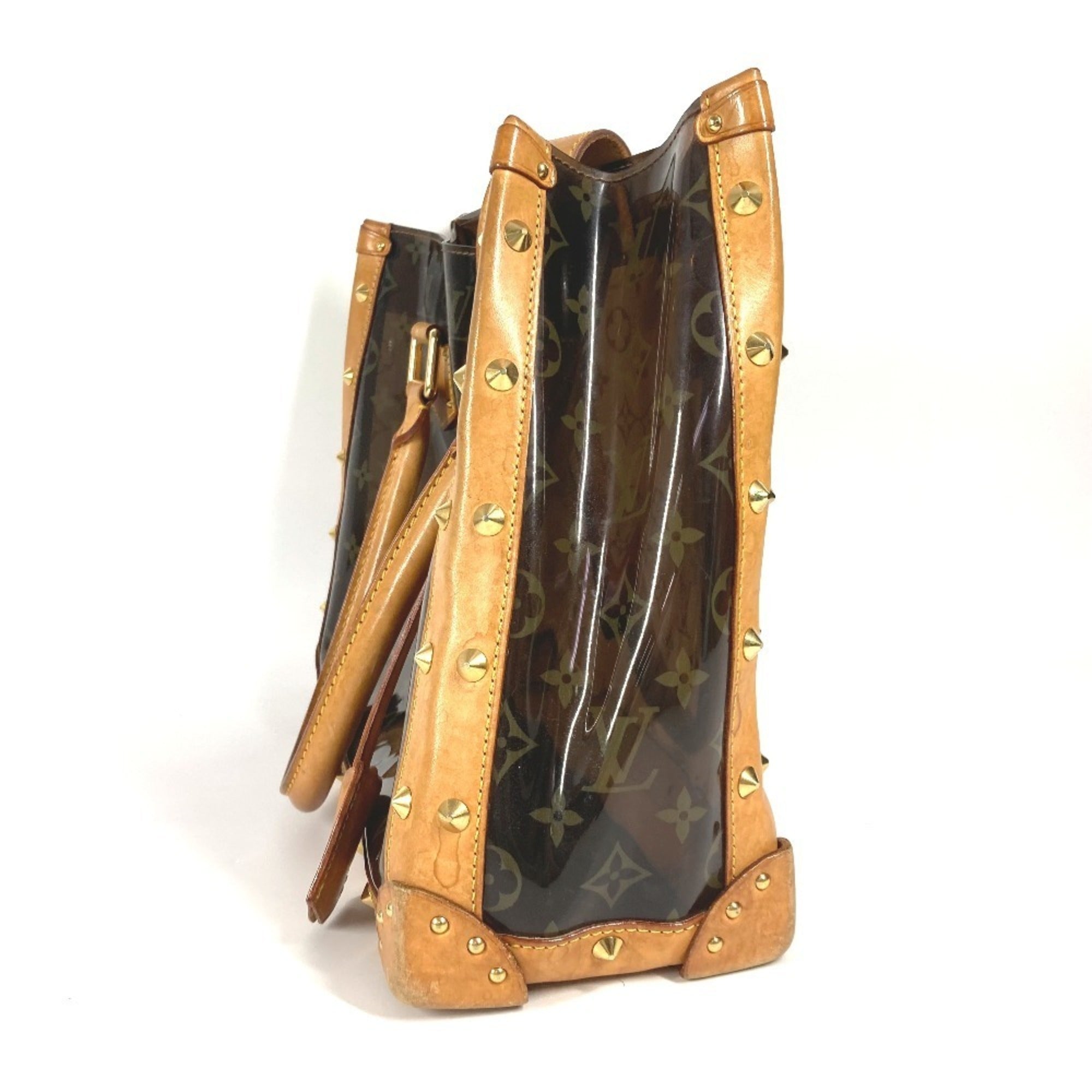 Louis Vuitton Brown Vinyl Shoulder Bag Tote Bag