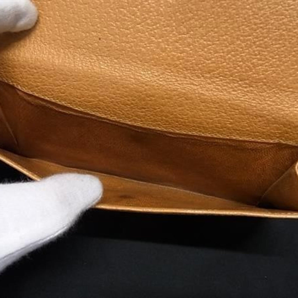 Gucci Gold Brown Leather Wallet (Bi-Fold) (Pre-Owned)