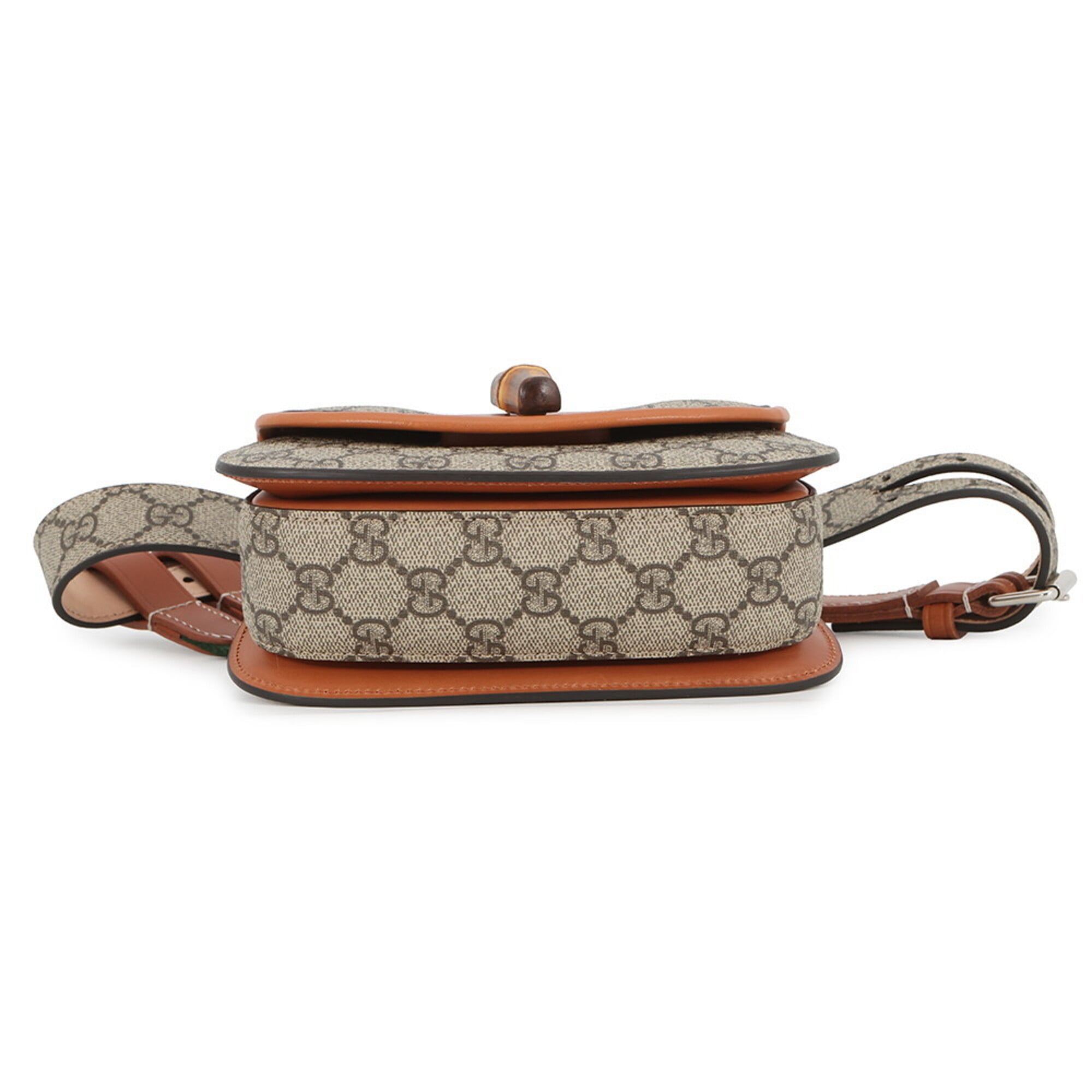 Gucci Beige Brown Gg Supreme Leather Fanny Pack Handbag (Pre-Owned)