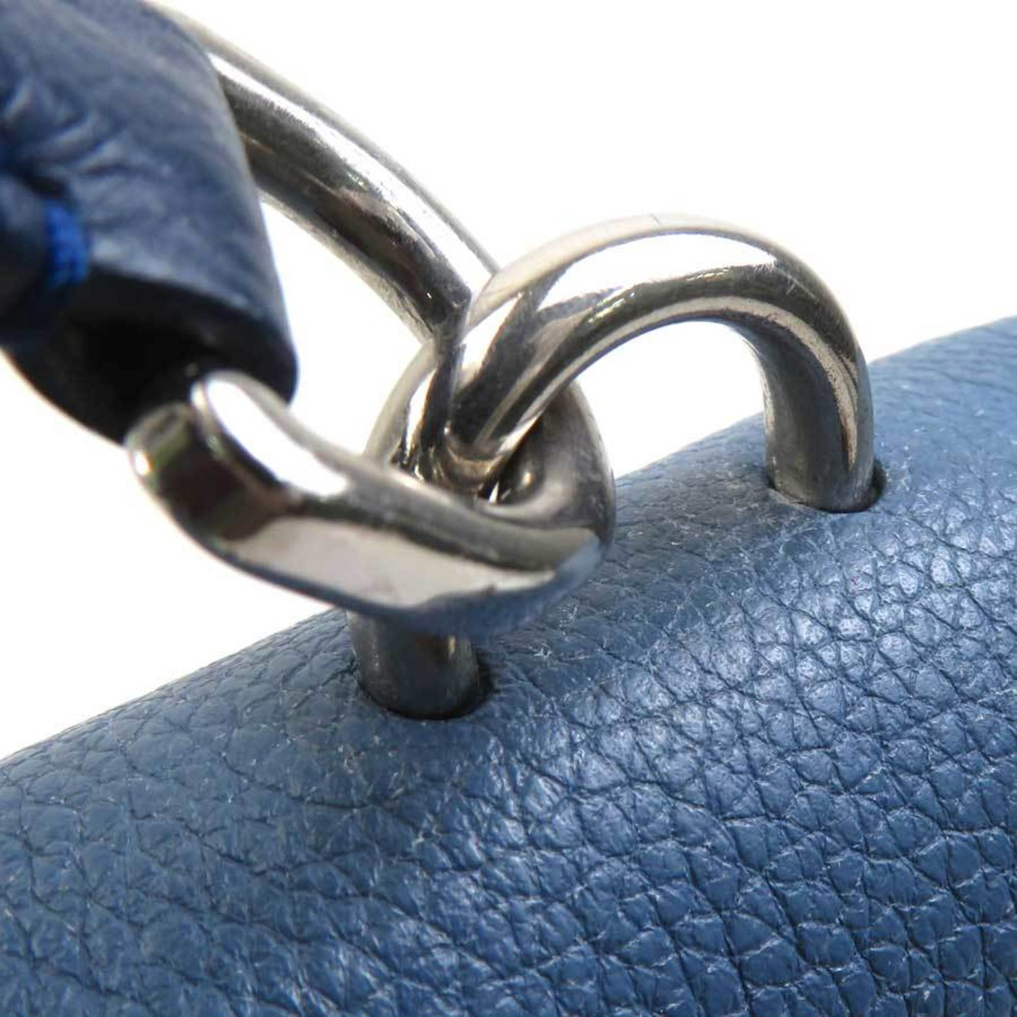 Louis Vuitton Blue Ivory Leather Handbag Shoulder Bag