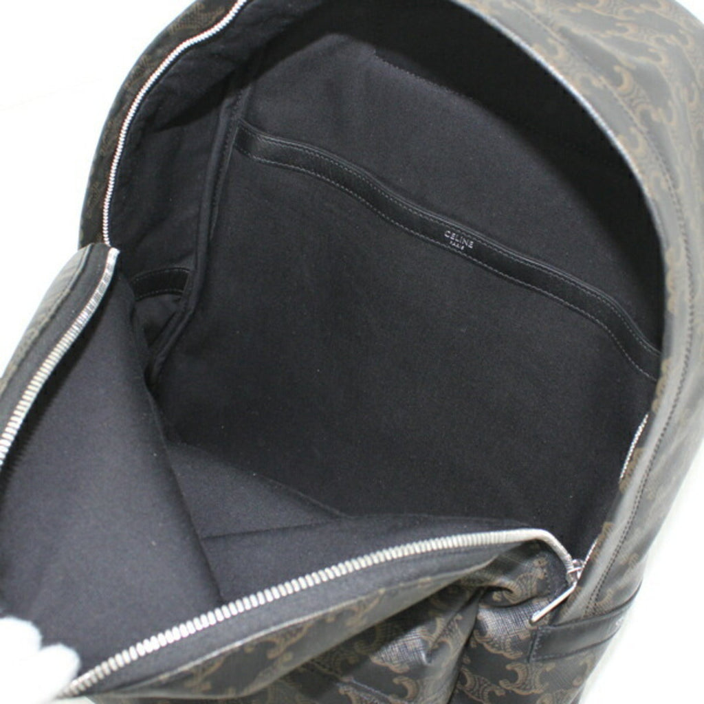 Celine Black Brown Canvas Leather Backpack