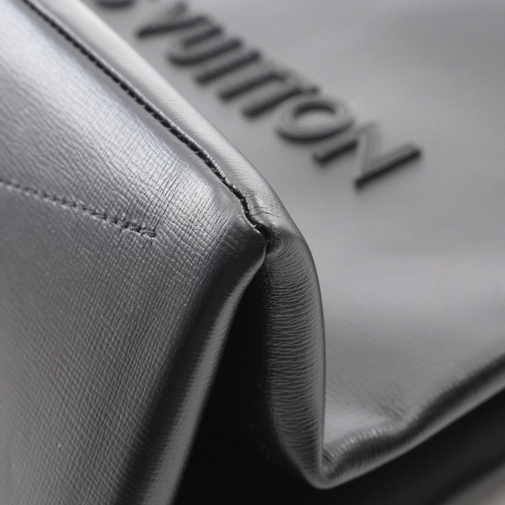 Louis Vuitton Black Leather Tote Bag
