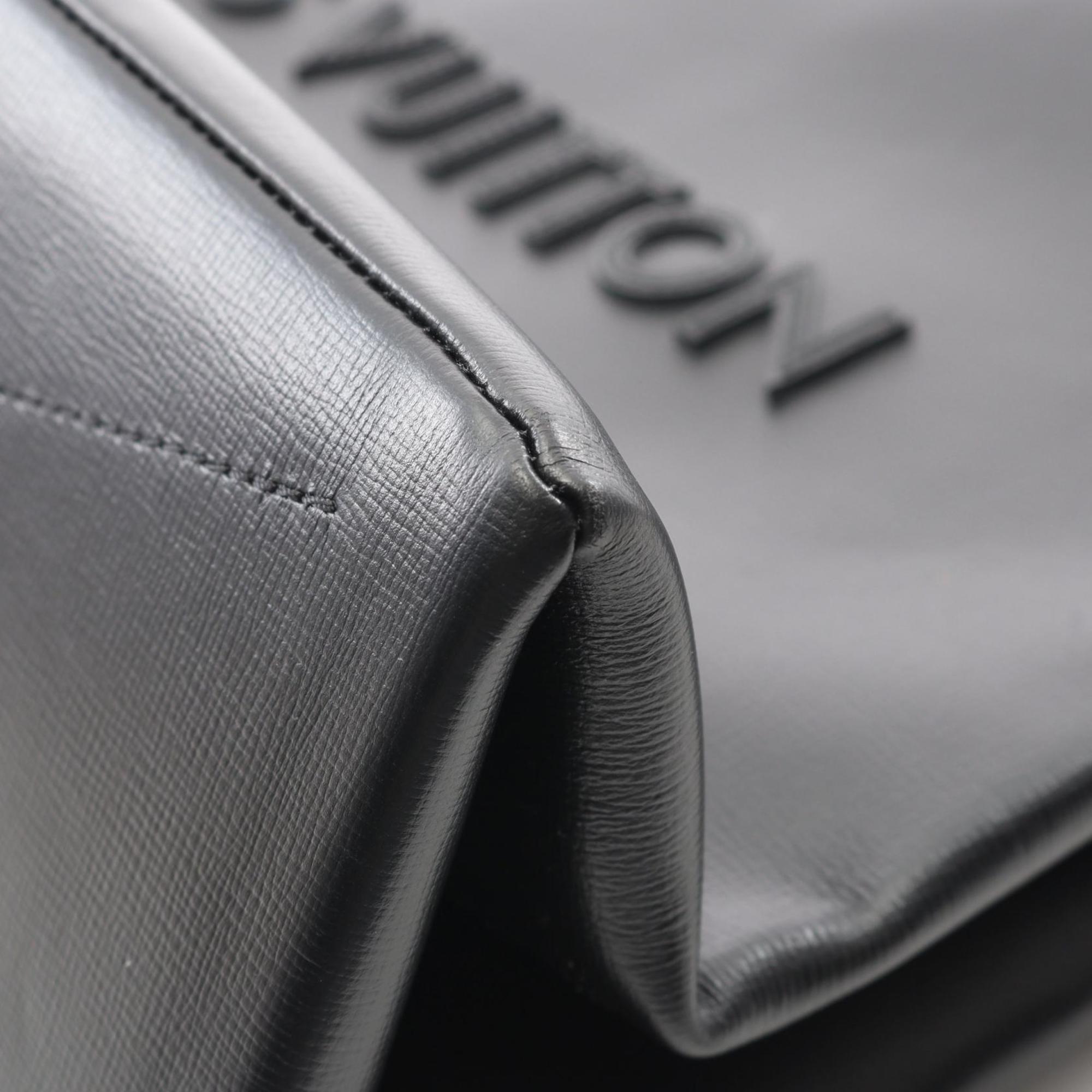 Louis Vuitton Black Leather Tote Bag