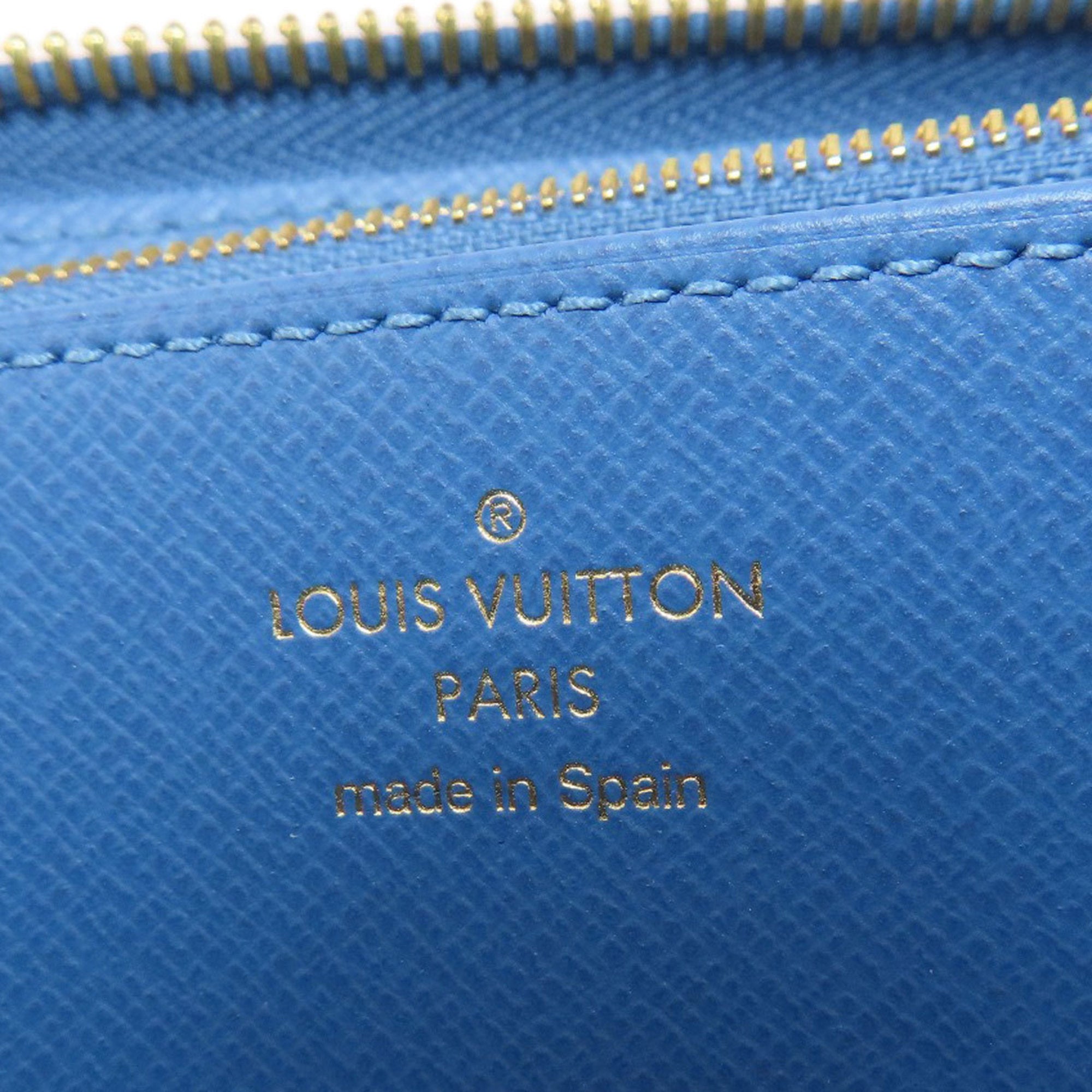 Louis Vuitton Blue Jean Brown Monogram Monogram Canvas Coin Purse/Coin Case