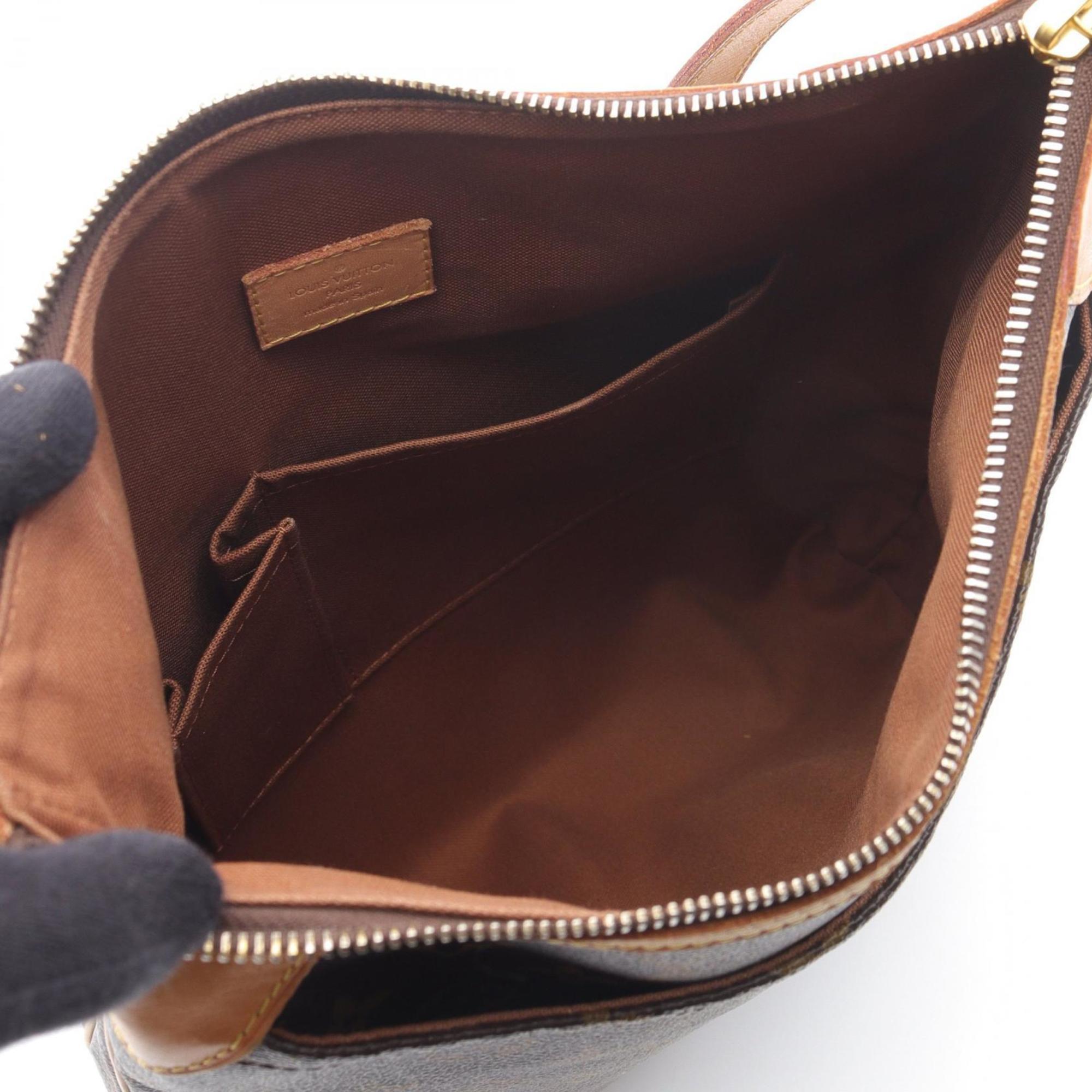 Louis Vuitton Brown Coated Canvas Leather Shoulder Bag