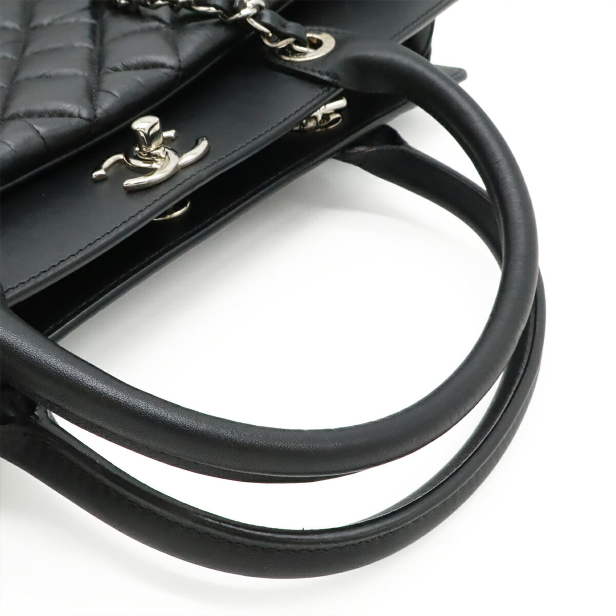 Chanel Matelasse Black Leather Shoulder Bag Tote Bag