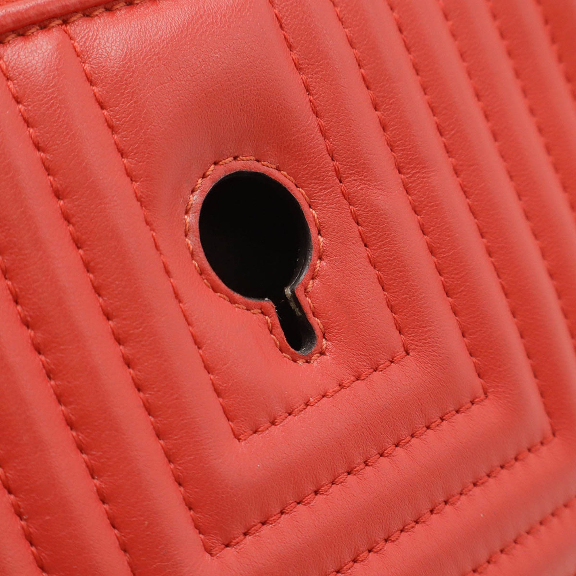 Fendi Dotcom Red Color Leather Pouch Shoulder Bag
