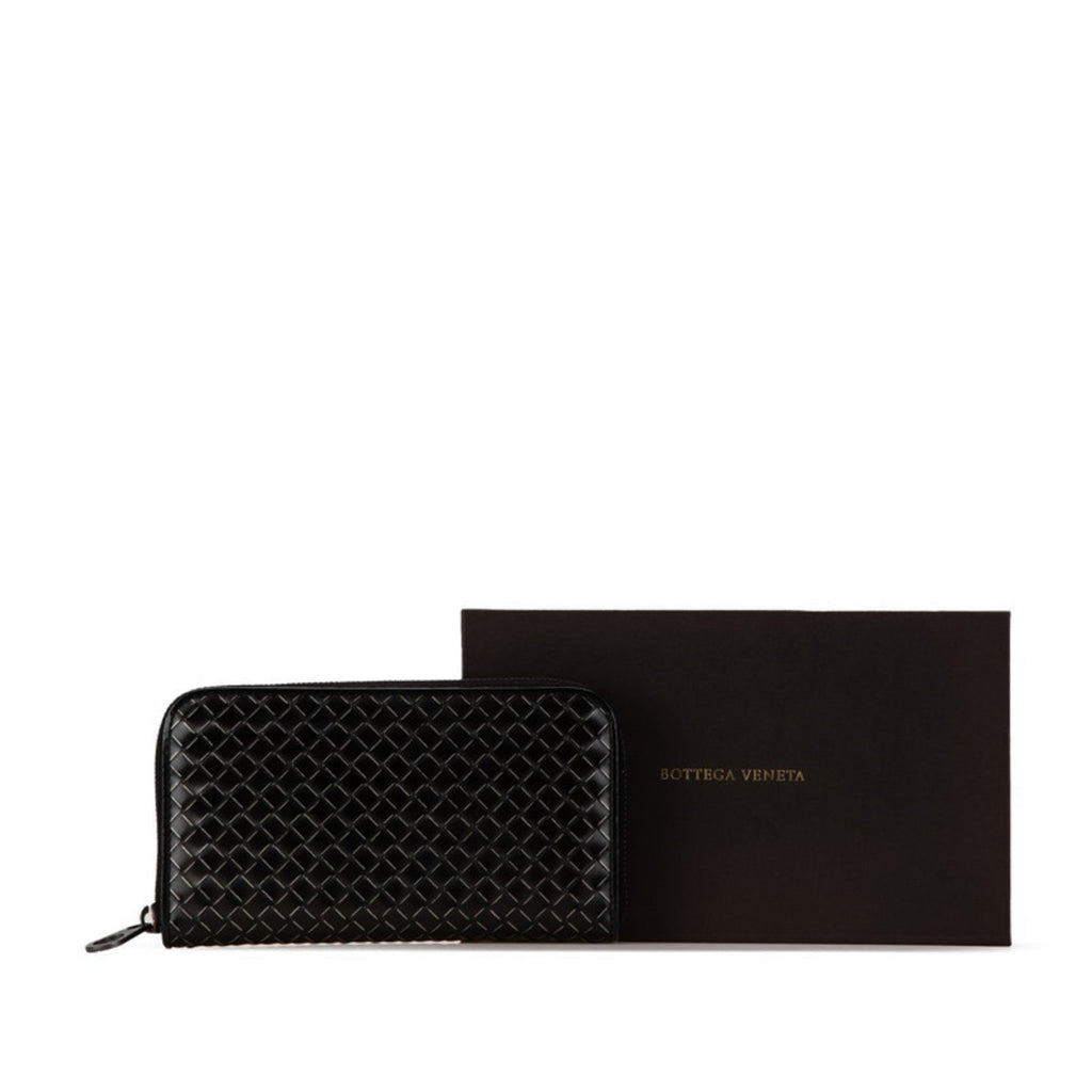 Bottega Veneta Black Leather Long Wallet (Bi-Fold)