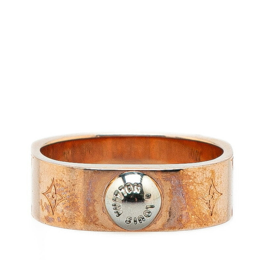 Louis Vuitton Silver Pink Gold Gold Plating Metal Band Ring