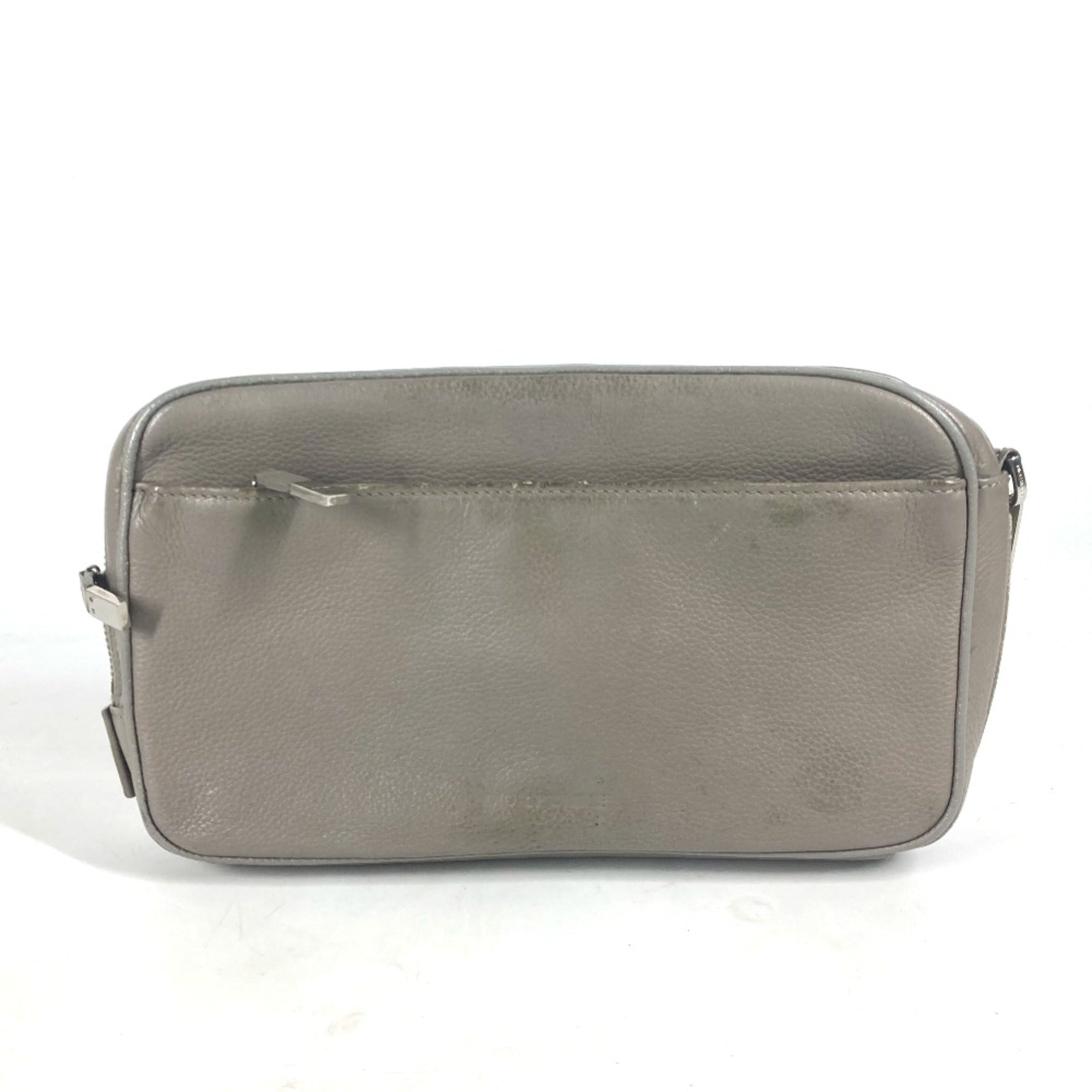 Christian Dior Gray Leather Clutch Bag (Pre-Owned)