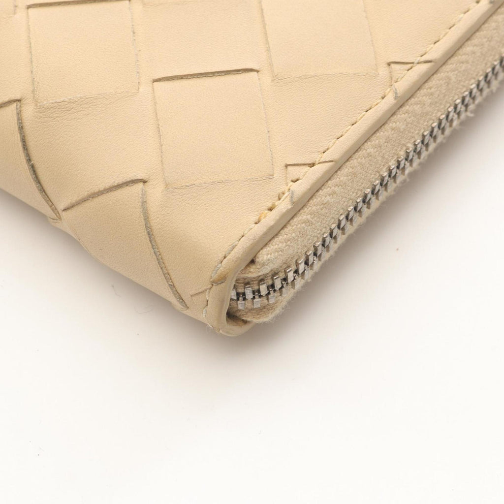 Bottega Veneta Beige Leather Long Wallet (Bi-Fold)