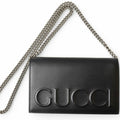 Gucci Black Leather Clutch Bag Shoulder Bag (Pre-Owned)