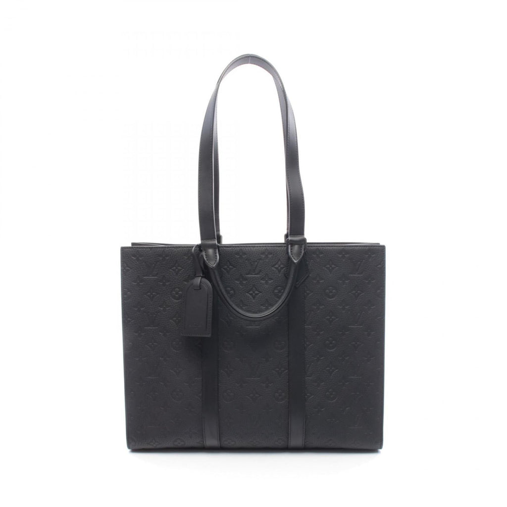 Louis Vuitton Black Leather Handbag Tote Bag