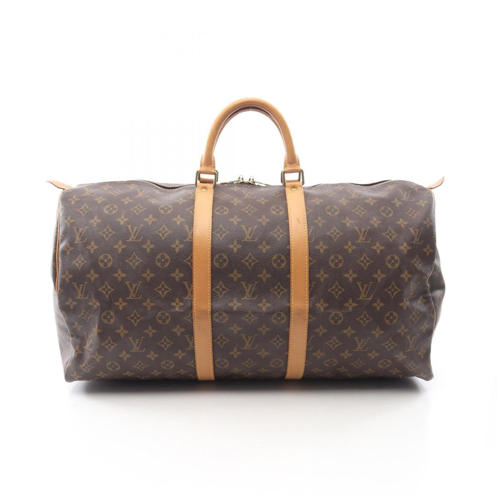 Louis Vuitton Brown Monogram Coated Canvas Leather Boston Bag