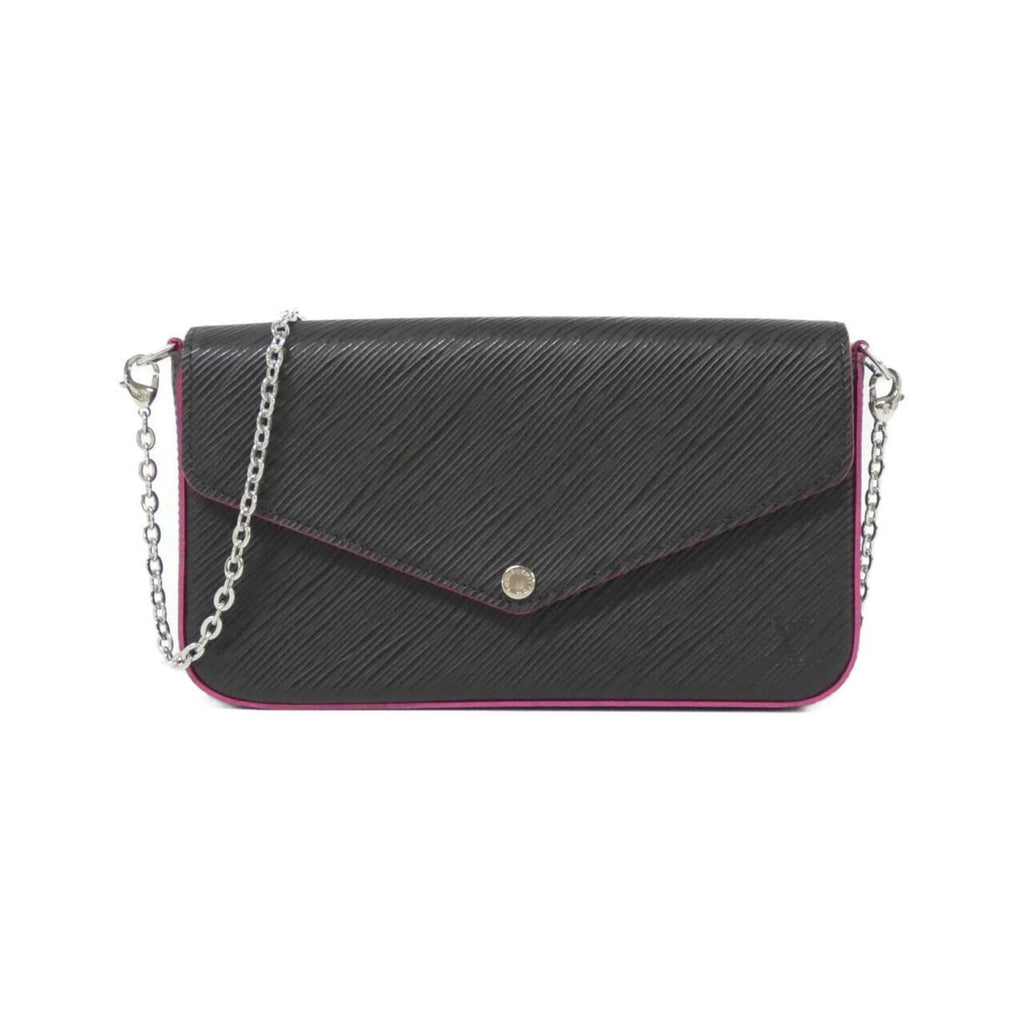 Louis Vuitton Epi Hot Pink Noir Leather Pochette Shoulder Bag