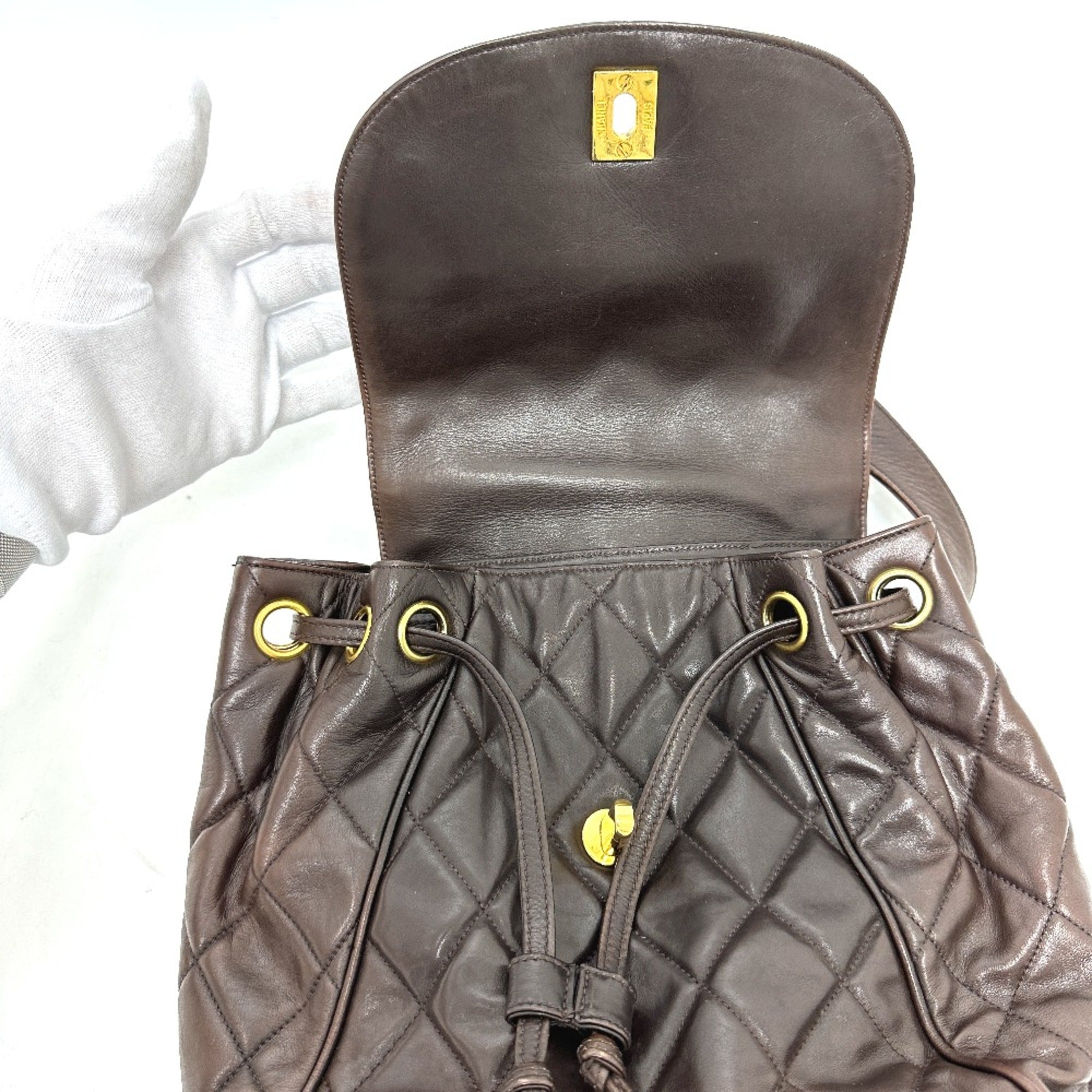 Chanel Brown Leather Backpack