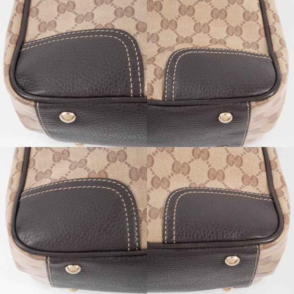 Gucci Gg Crystal Beige Brown Pvc Leather Tote Bag (Pre-Owned)