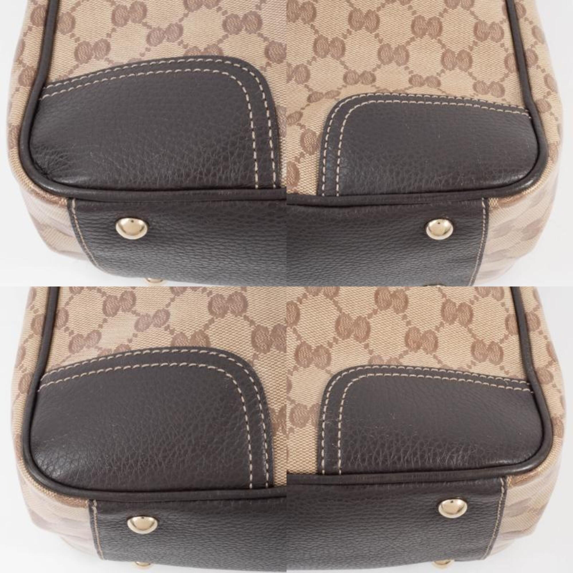 Gucci Gg Crystal Beige Brown Pvc Leather Tote Bag (Pre-Owned)