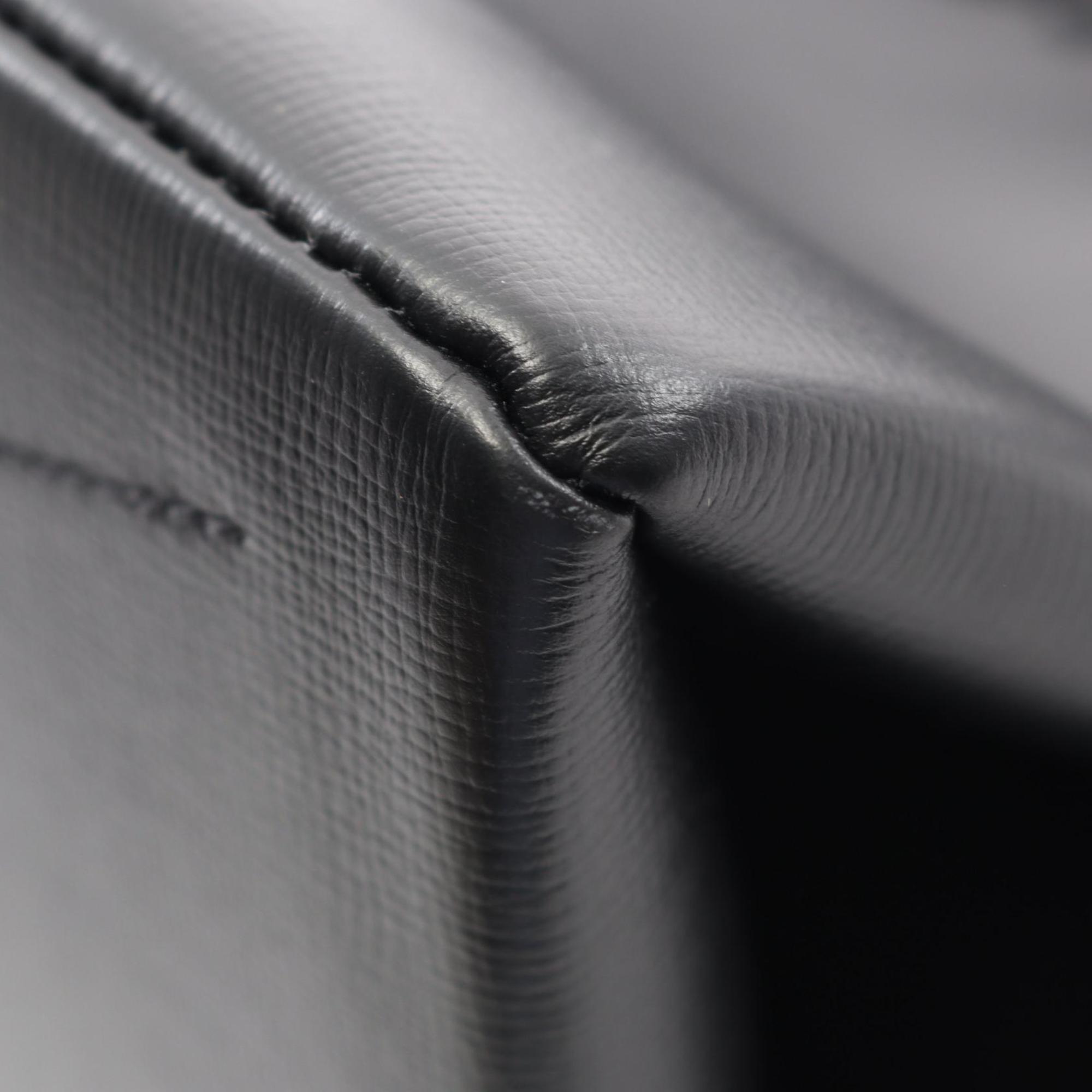 Louis Vuitton Black Leather Tote Bag