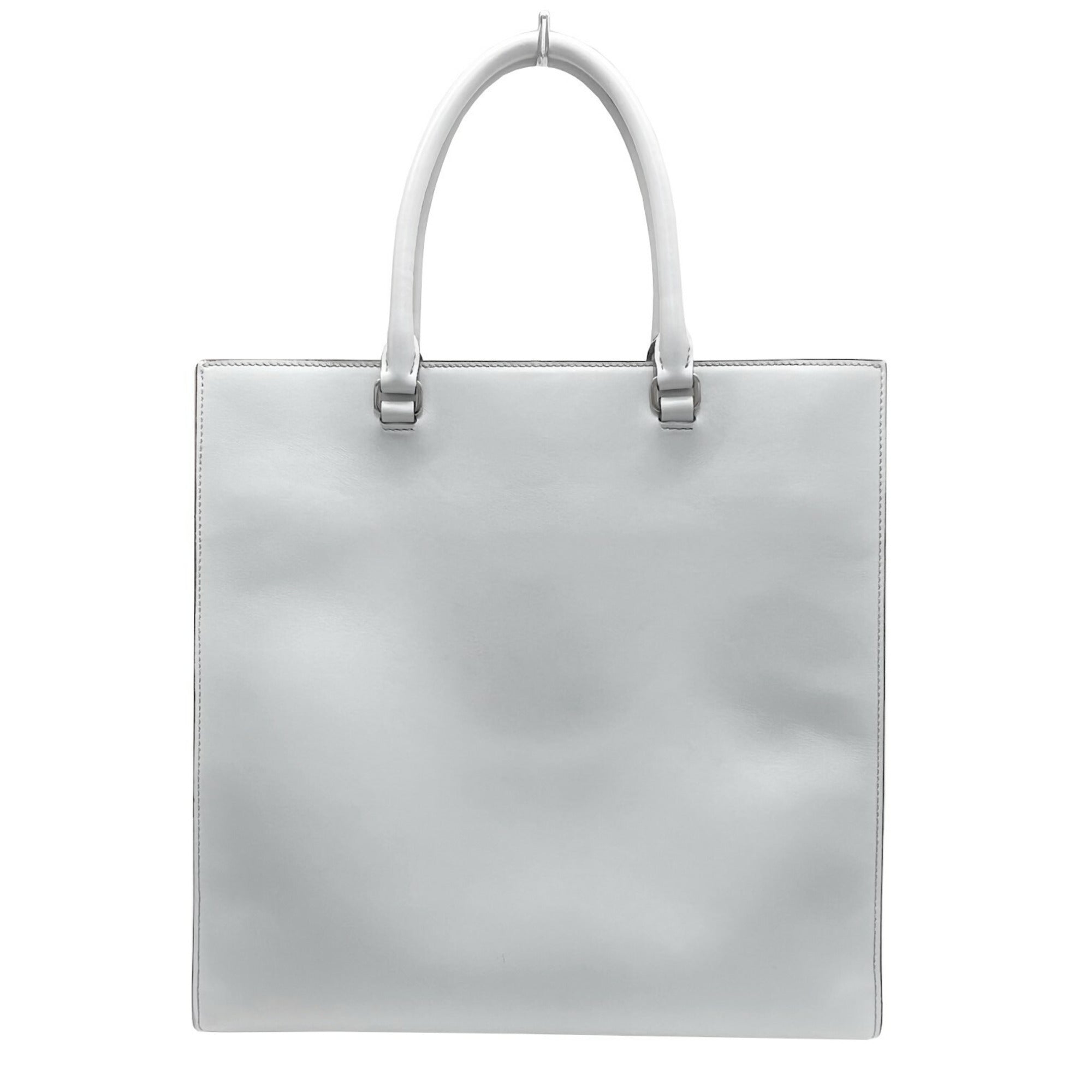 Prada Gray Leather Handbag Tote Bag