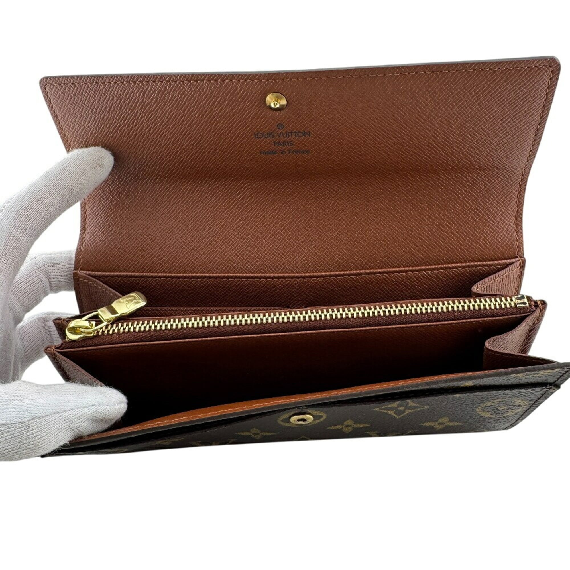 Louis Vuitton Monogram Brown Leather Long Wallet