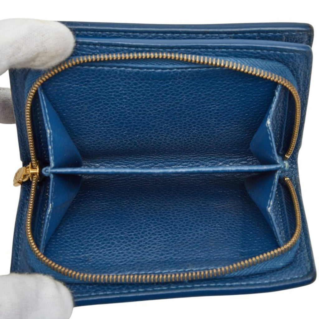 Louis Vuitton Blue White Leather Wallet