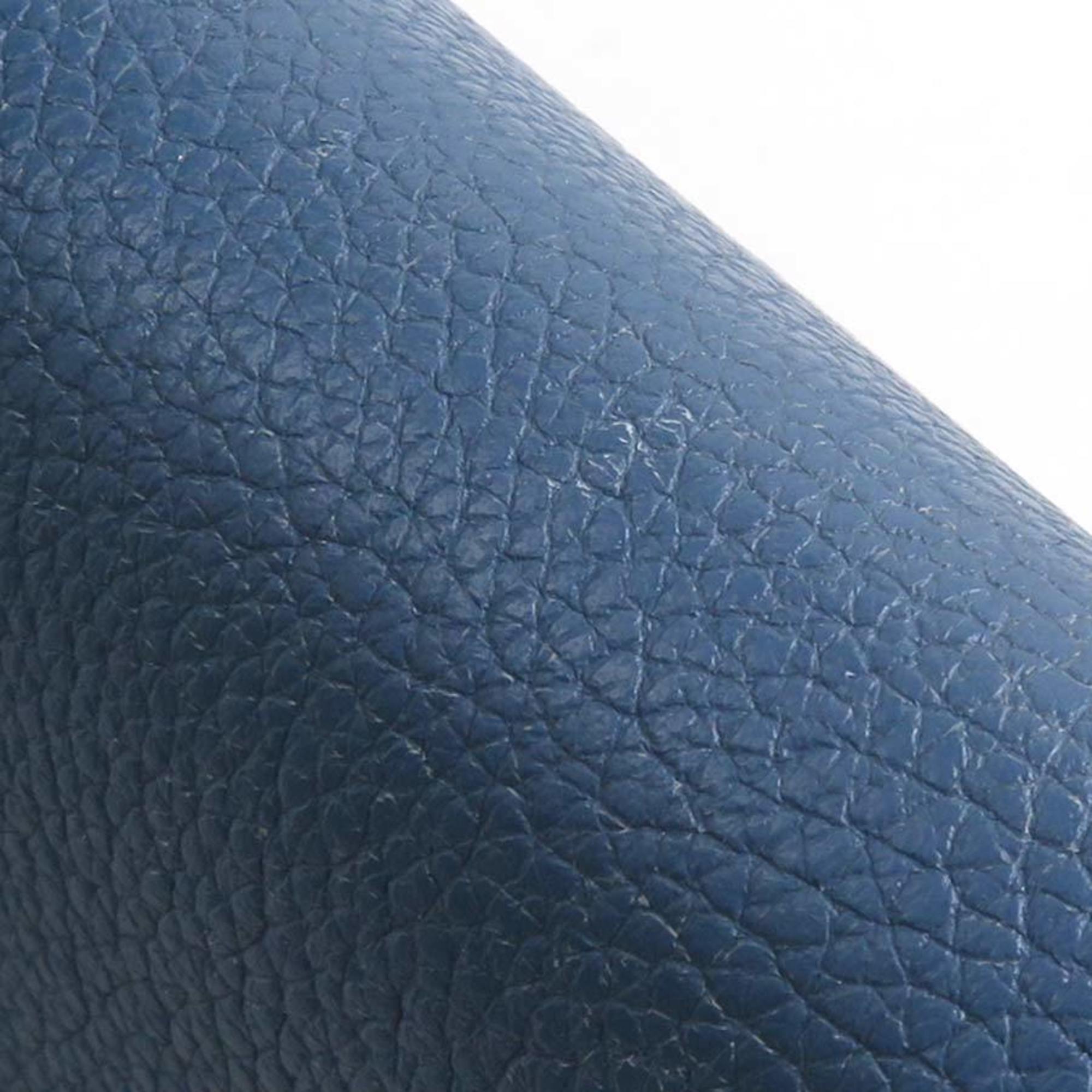 Louis Vuitton Blue Ivory Leather Handbag Shoulder Bag