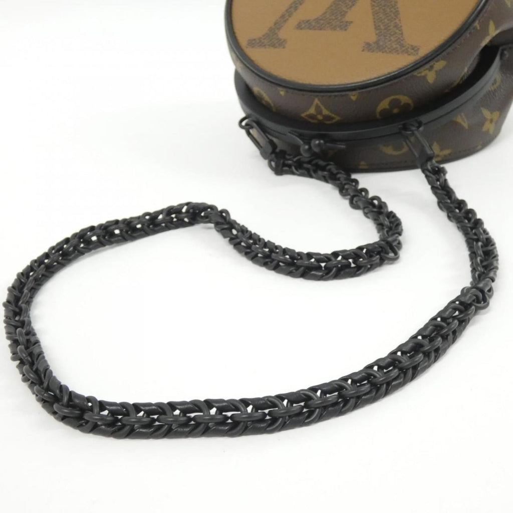 Louis Vuitton Black Brown Coated Canvas Handbag