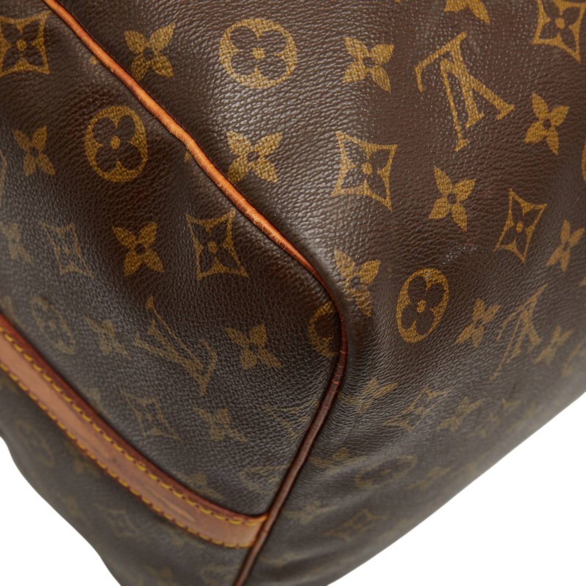 Louis Vuitton Brown Pvc Leather Boston Bag Shoulder Bag